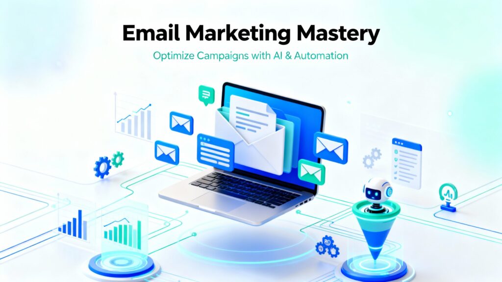 Email Marketing concept illustration with digital devices